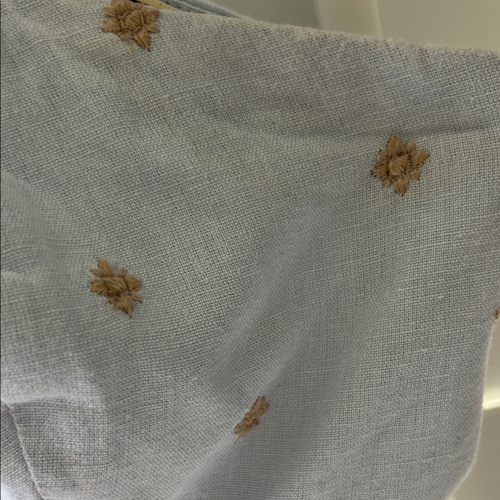 Moulinette Soeurs Light Blue and Brown Embroidered Tank Top - Picture 4 of 8